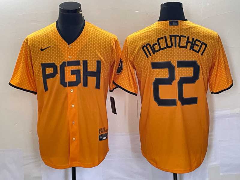 Men's Pittsburgh Pirates #22 Andrew McCutchen Gold 2023 City Connect Stitched Jersey 1,We sell and wholesale Men's Pittsburgh Pirates #22 Andrew McCutchen Gold 2023 City Connect Stitched Jersey 1 on line form chian!